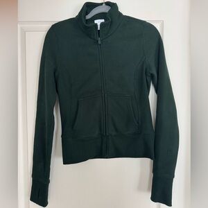 Aritzia Scarab Green Sweatfleece Cozy Fleece Snug Zip Sweatshirt